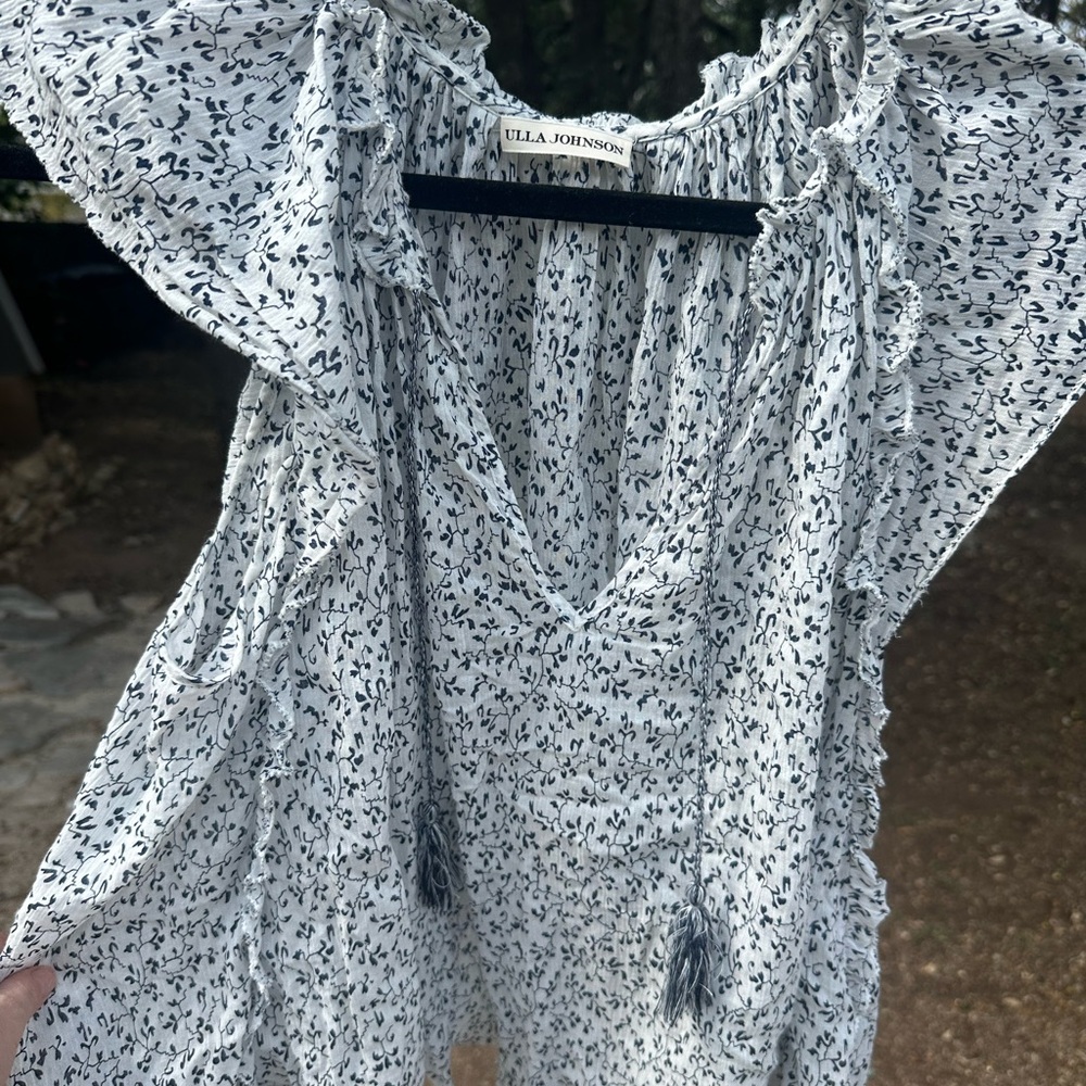 Ulla Johnson Black and White Patterned Blouse